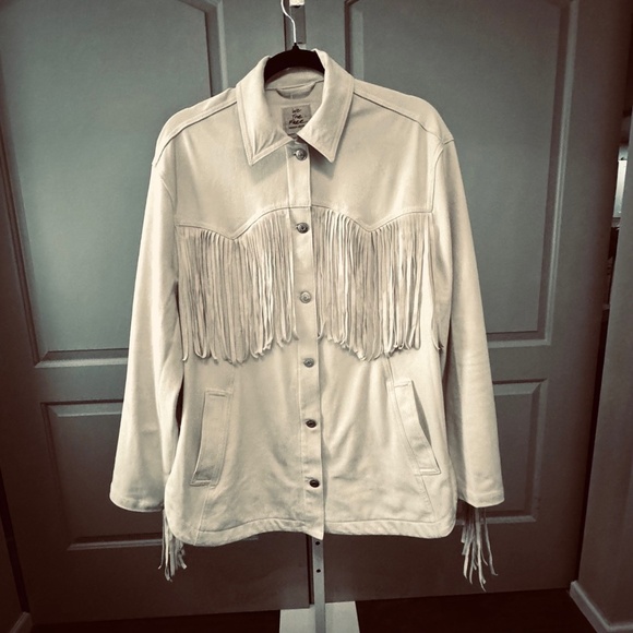 We The Free Cream Fringe Jacket SZ S - Picture 4 of 8